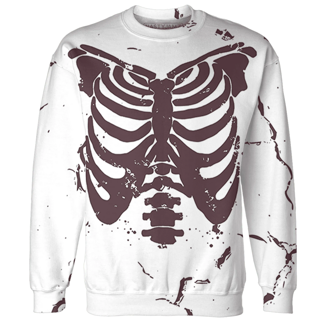 Burgundy-Crush-3s-Sweatshirt-Match-Skeleton-Y2k-3D