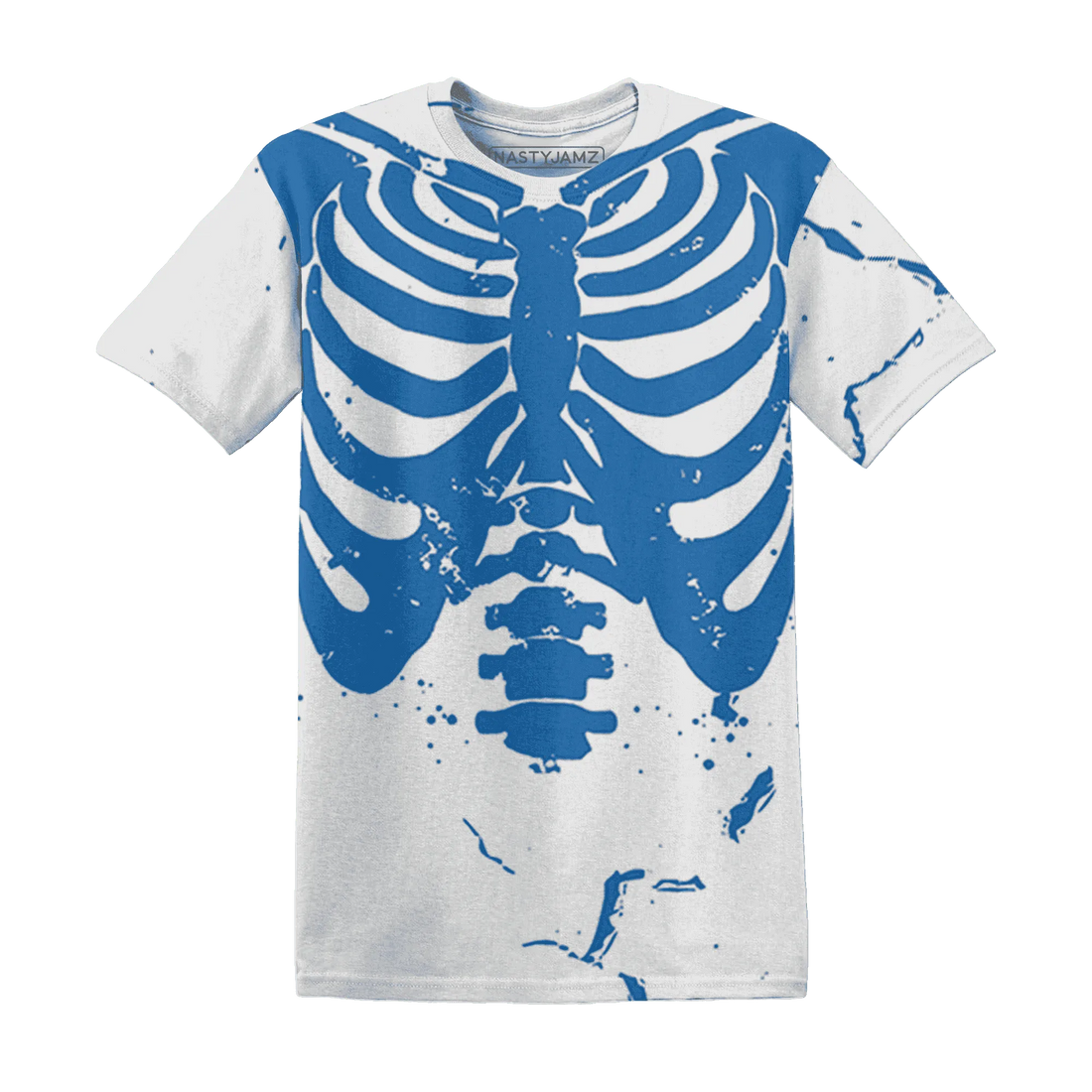 Industrial-Blue-4s-T-Shirt-Match-Skeleton-Y2k-3D