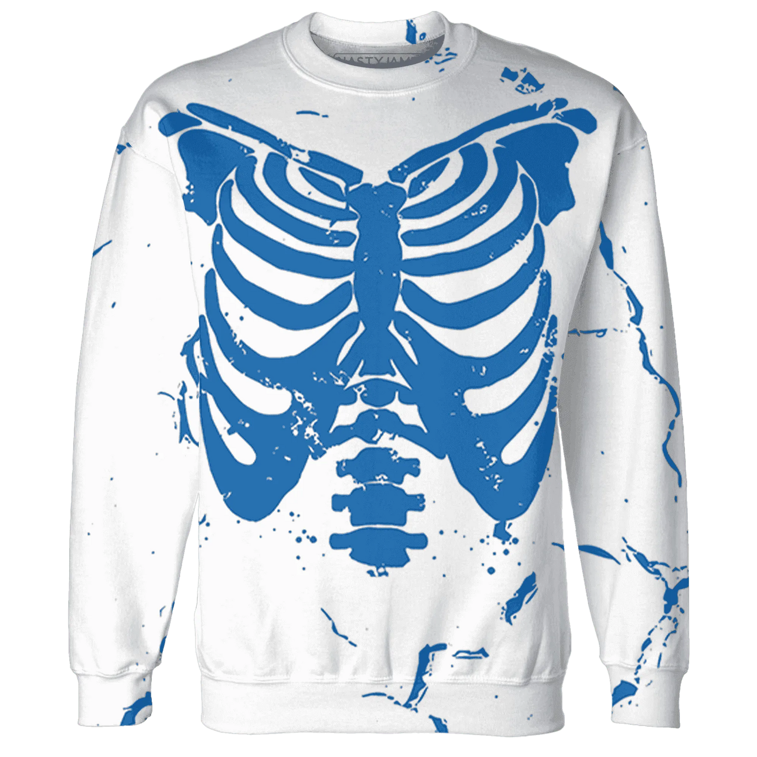 Industrial-Blue-4s-Sweatshirt-Match-Skeleton-Y2k-3D