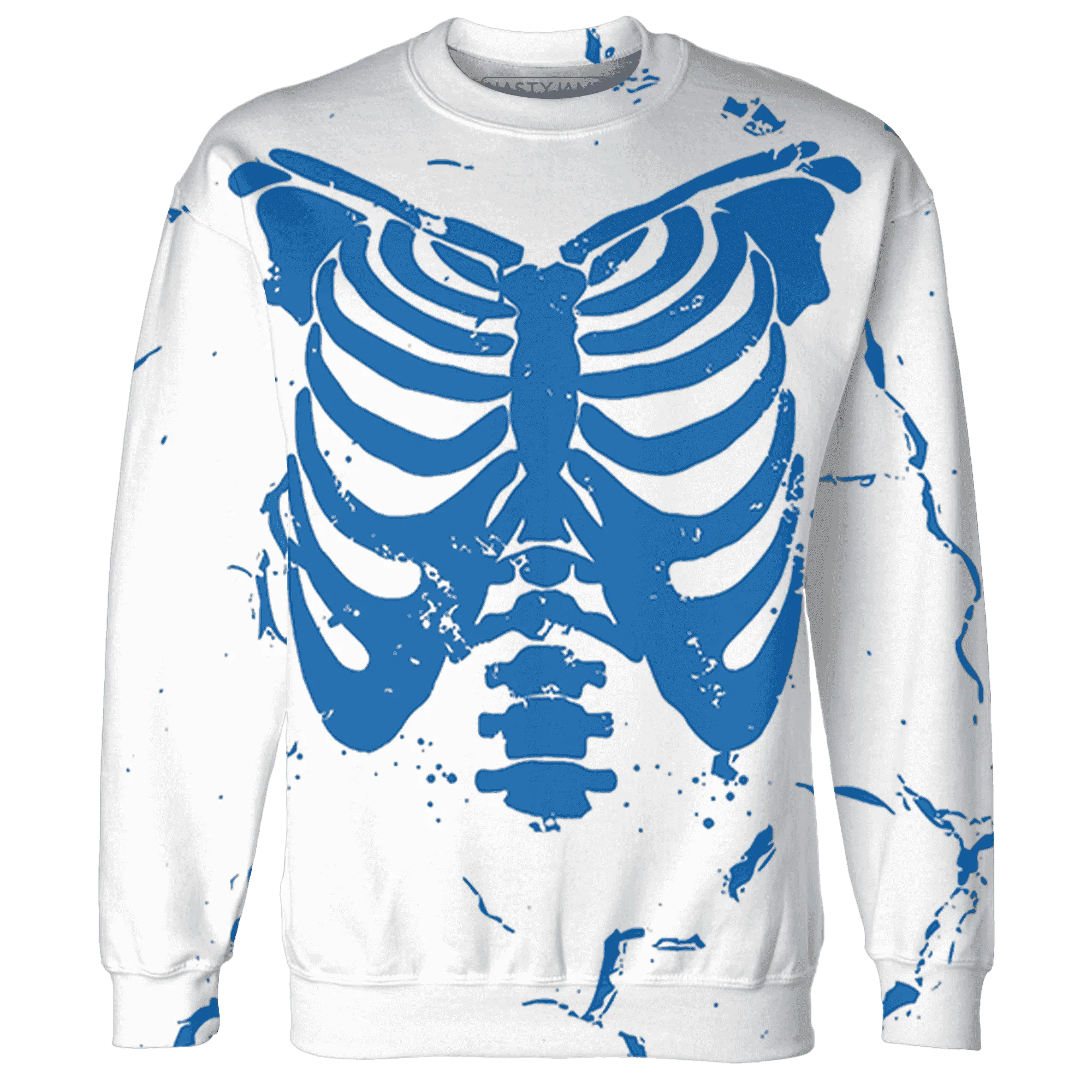 Industrial-Blue-4s-Sweatshirt-Match-Skeleton-Y2k-3D