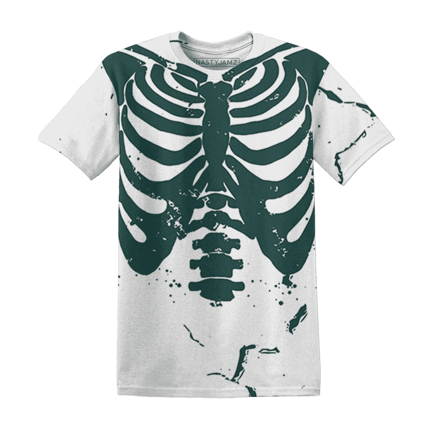 Oxidized-Green-4s-T-Shirt-Match-Skeleton-Y2k-3D