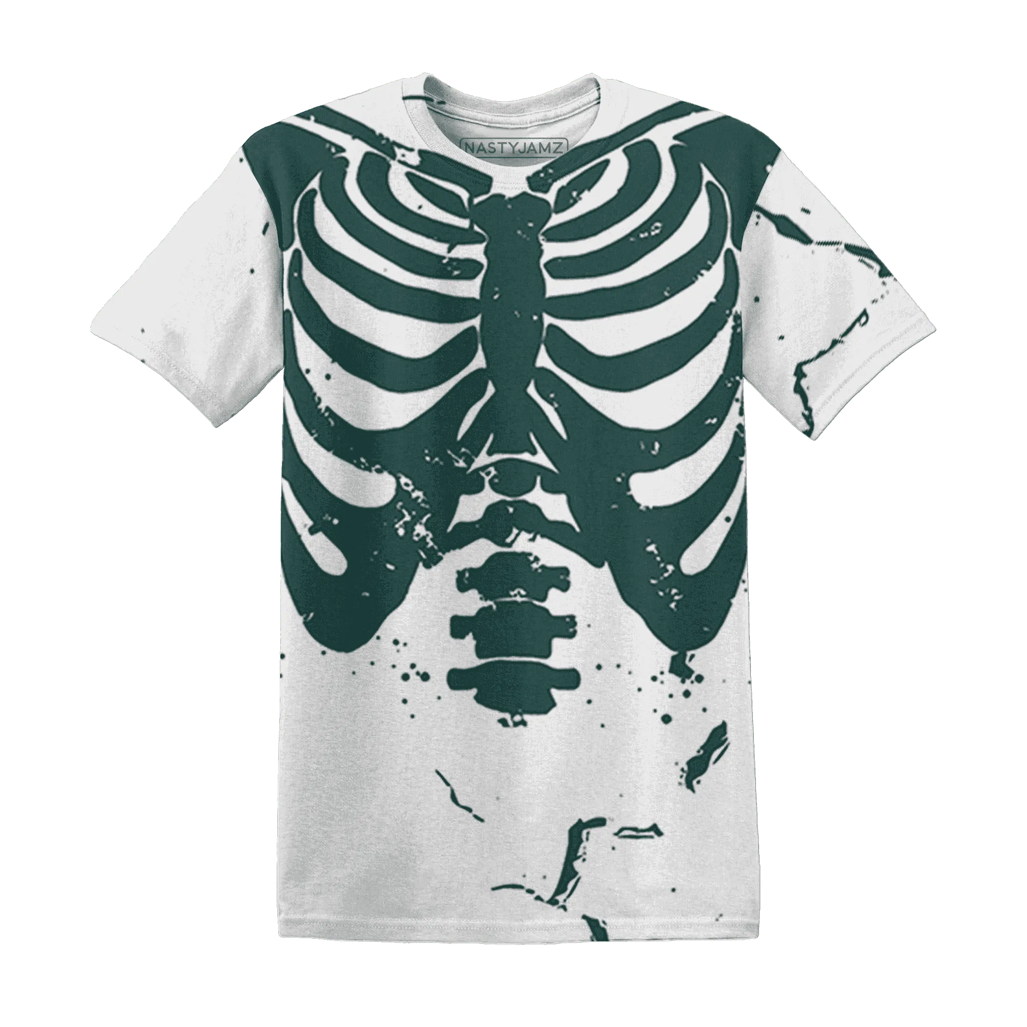 Oxidized-Green-4s-T-Shirt-Match-Skeleton-Y2k-3D