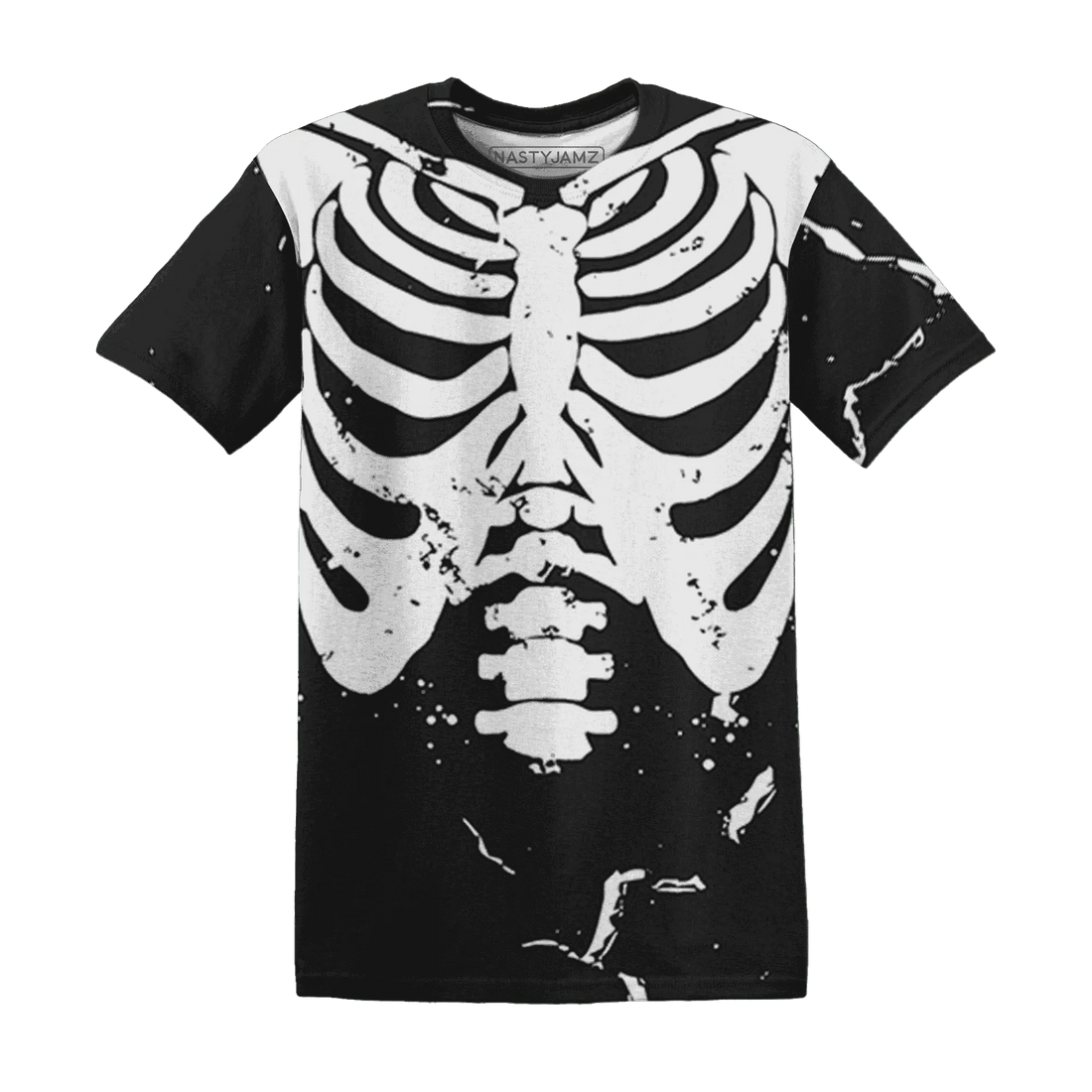 White-Thunder-4s-T-Shirt-Match-Skeleton-Y2k-3D