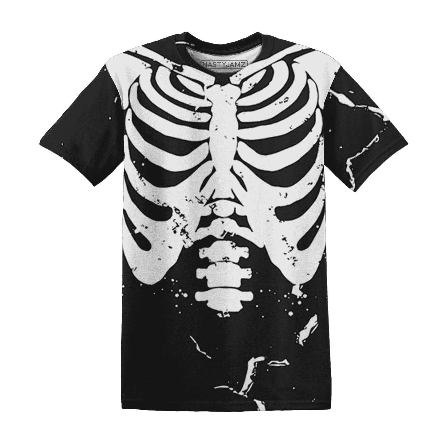 White-Thunder-4s-T-Shirt-Match-Skeleton-Y2k-3D