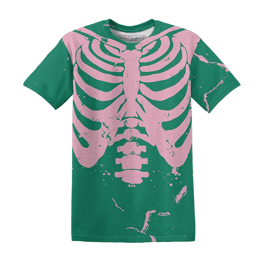 Dunk-Pink-Malachite-Medium-Soft-Low-Sail-T-Shirt-Match-Skeleton-Y2k-3D