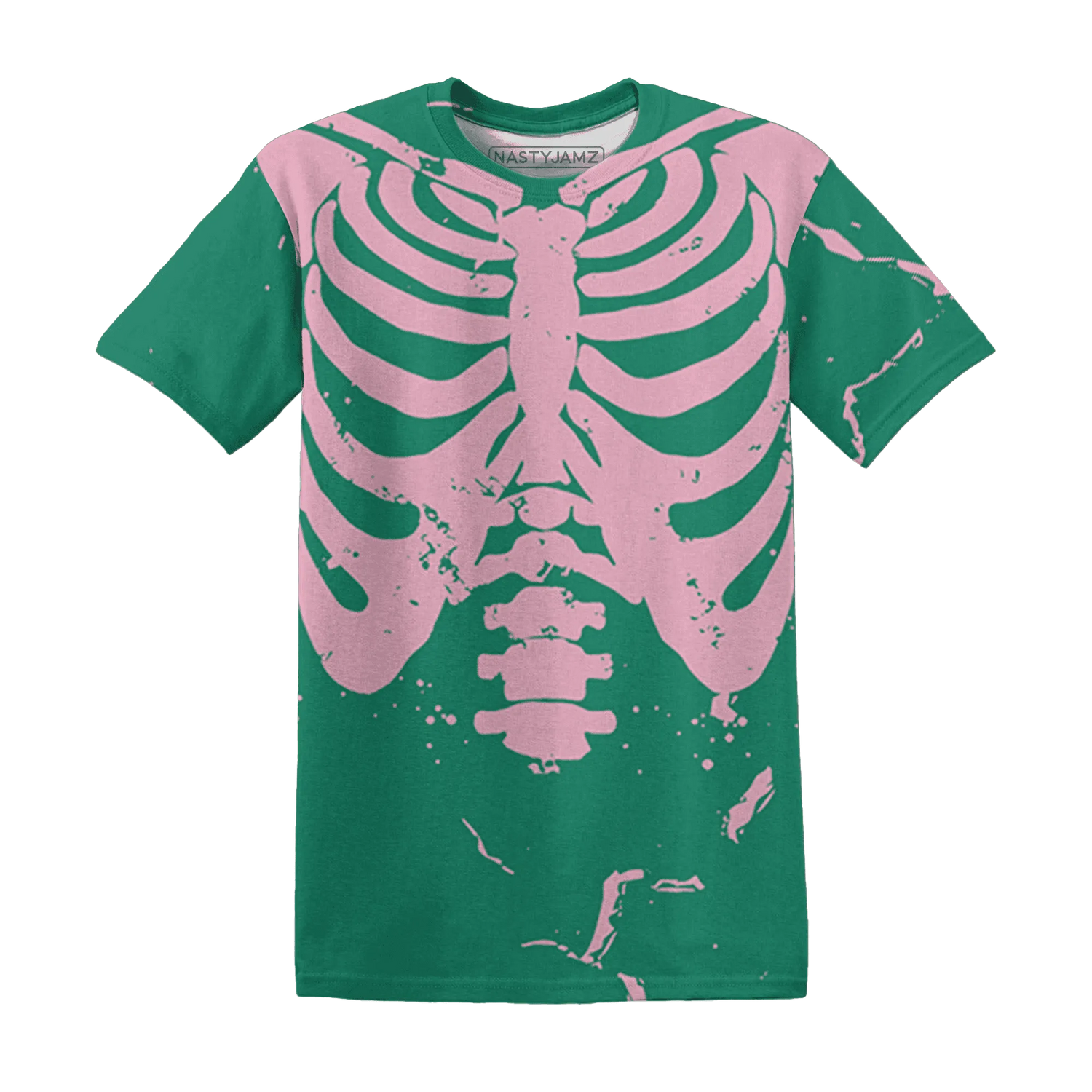 Dunk-Pink-Malachite-Medium-Soft-Low-Sail-T-Shirt-Match-Skeleton-Y2k-3D