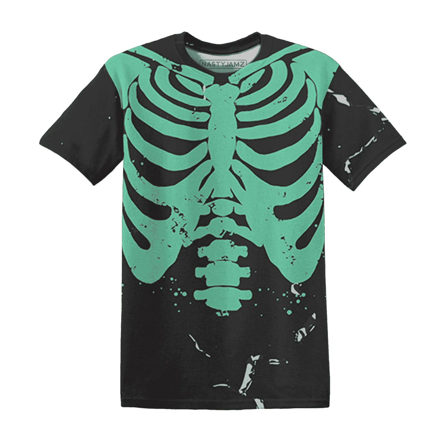 Green-Glow-3s-T-Shirt-Match-Skeleton-Y2k-3D