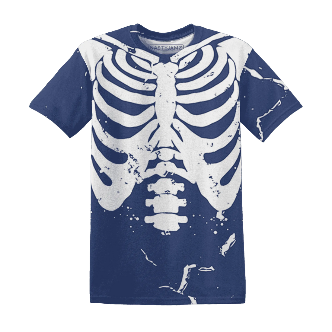 Midnight-Navy-5s-T-Shirt-Match-Skeleton-Y2k-3D