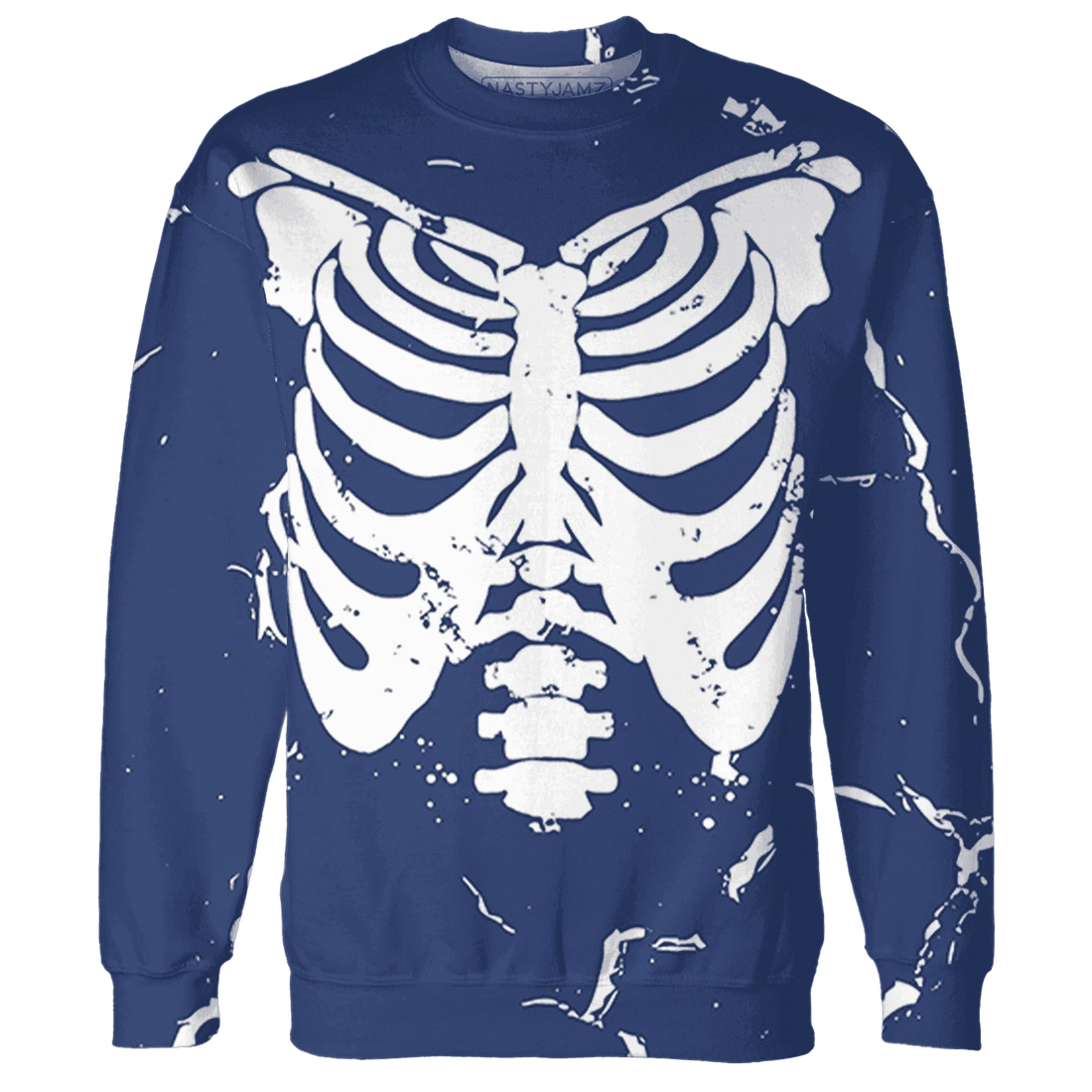 Midnight-Navy-5s-Sweatshirt-Match-Skeleton-Y2k-3D