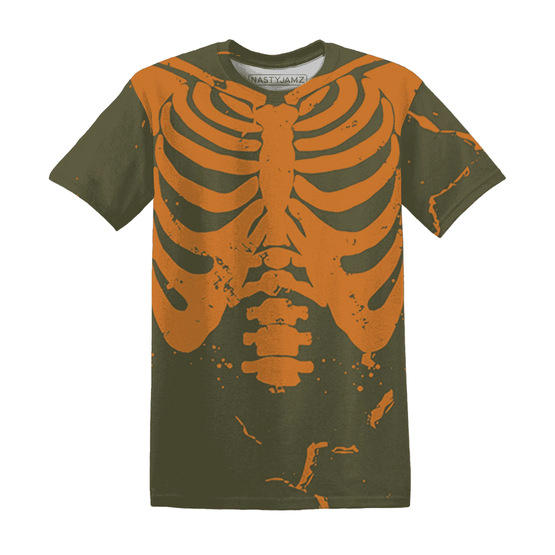 Olive-5s-T-Shirt-Match-Skeleton-Y2k-3D