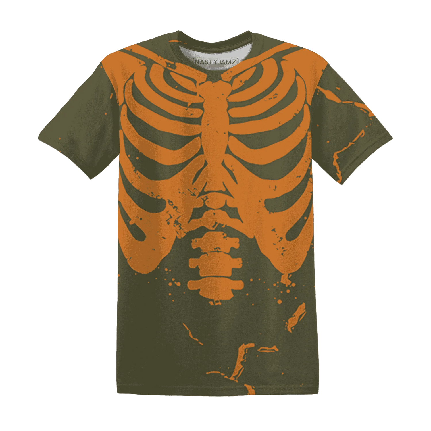 Olive-5s-T-Shirt-Match-Skeleton-Y2k-3D