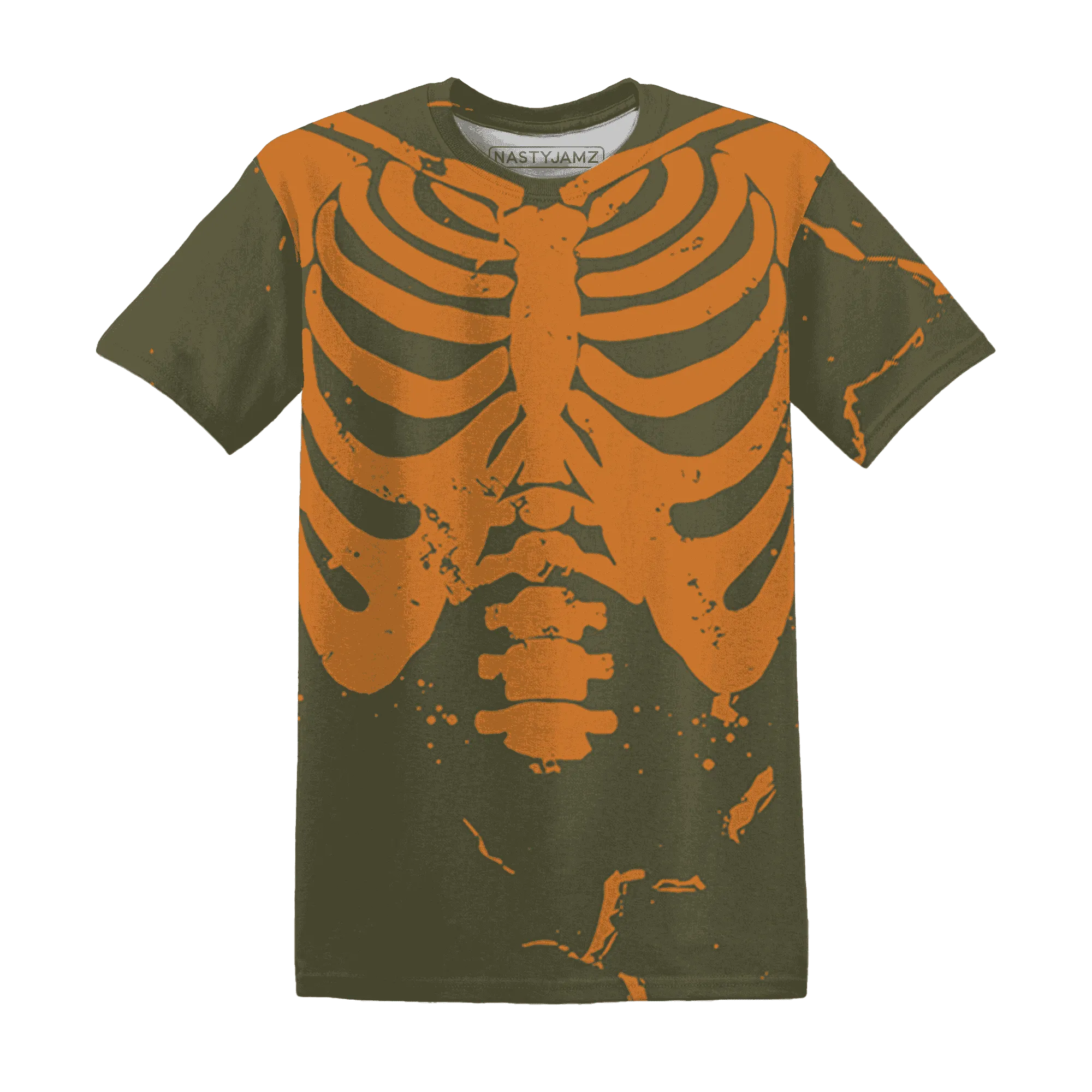 Olive-5s-T-Shirt-Match-Skeleton-Y2k-3D