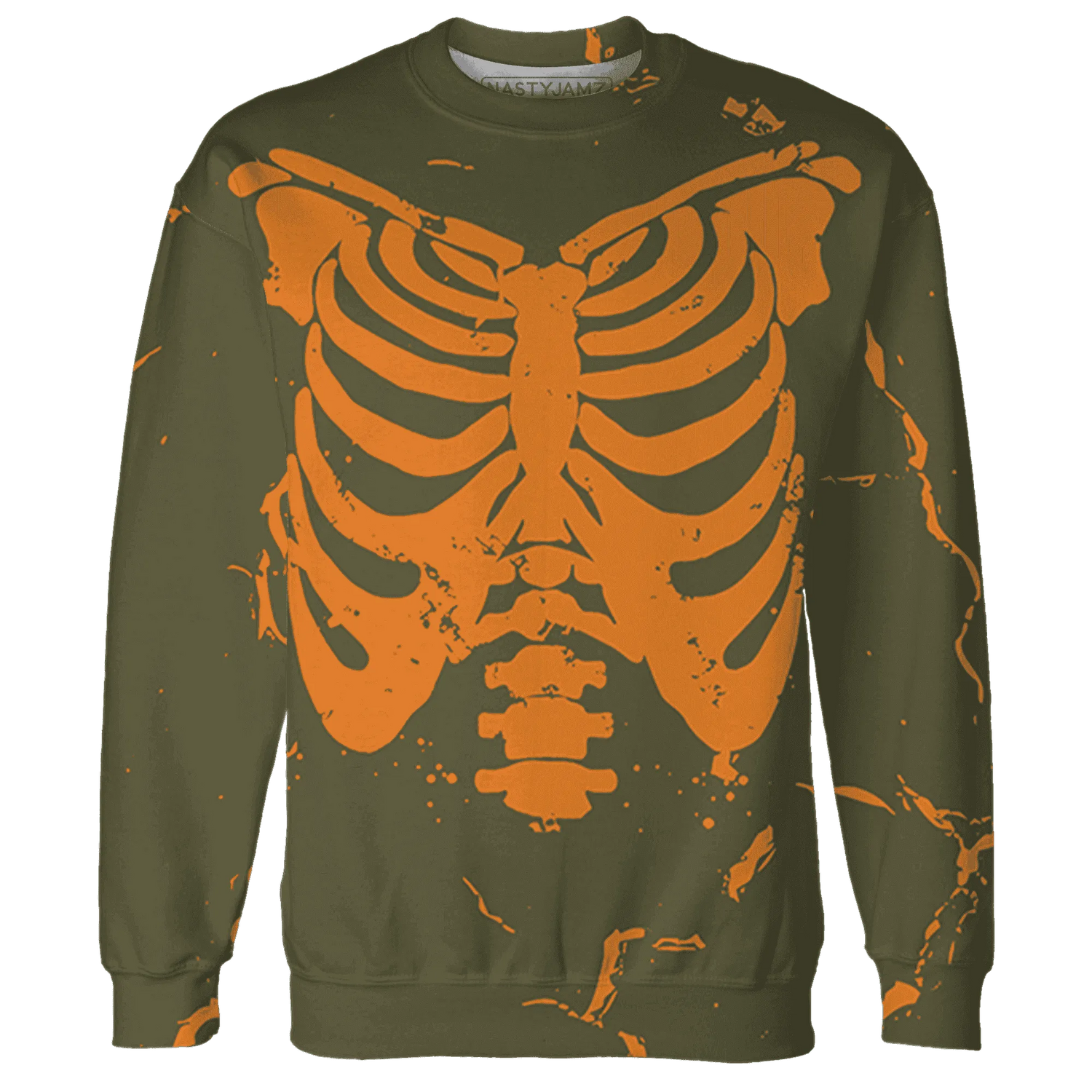 Olive-5s-Sweatshirt-Match-Skeleton-Y2k-3D