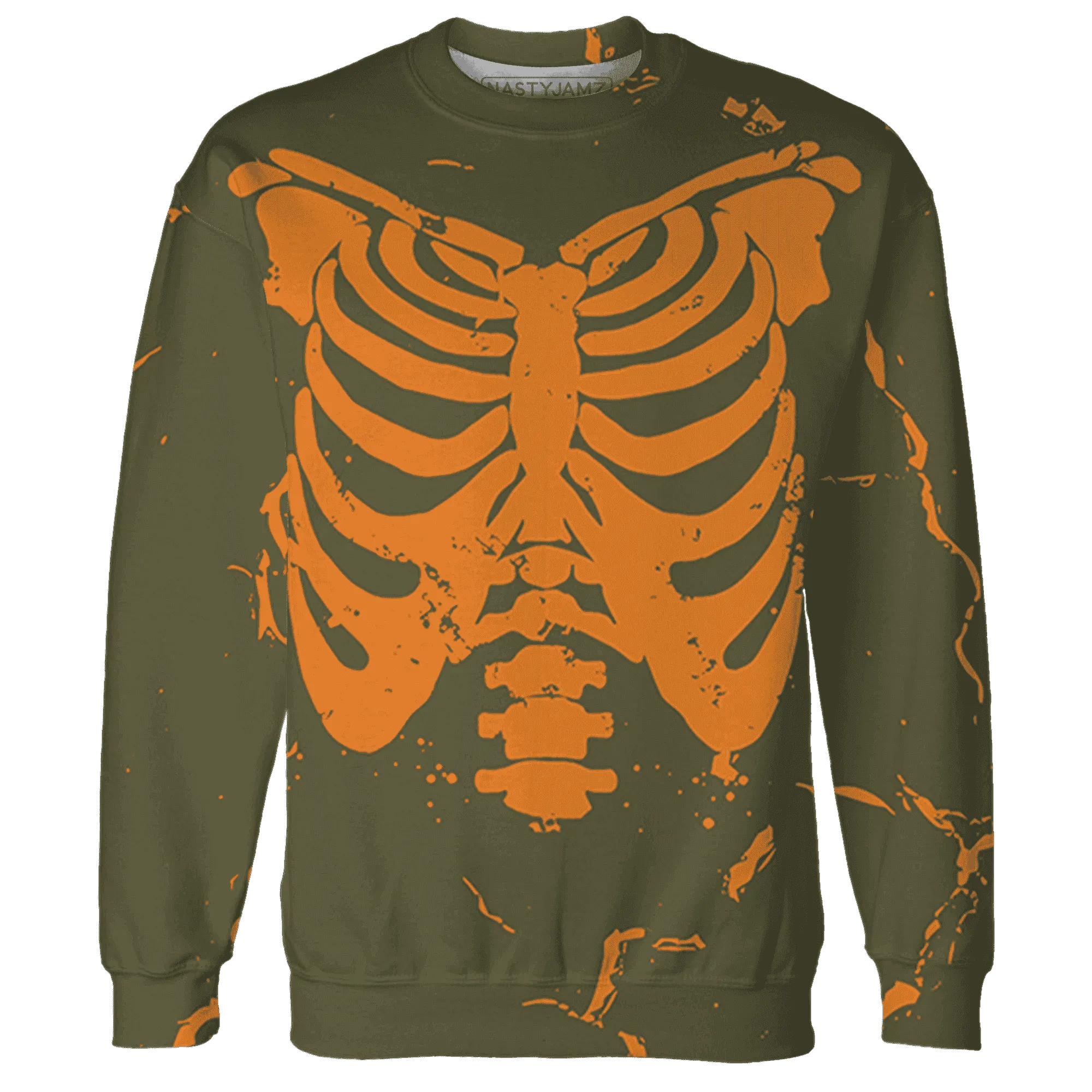 Olive-5s-Sweatshirt-Match-Skeleton-Y2k-3D