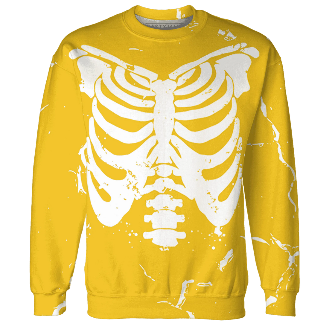 Yellow-Ochre-6s-Sweatshirt-Match-Skeleton-Y2k-3D