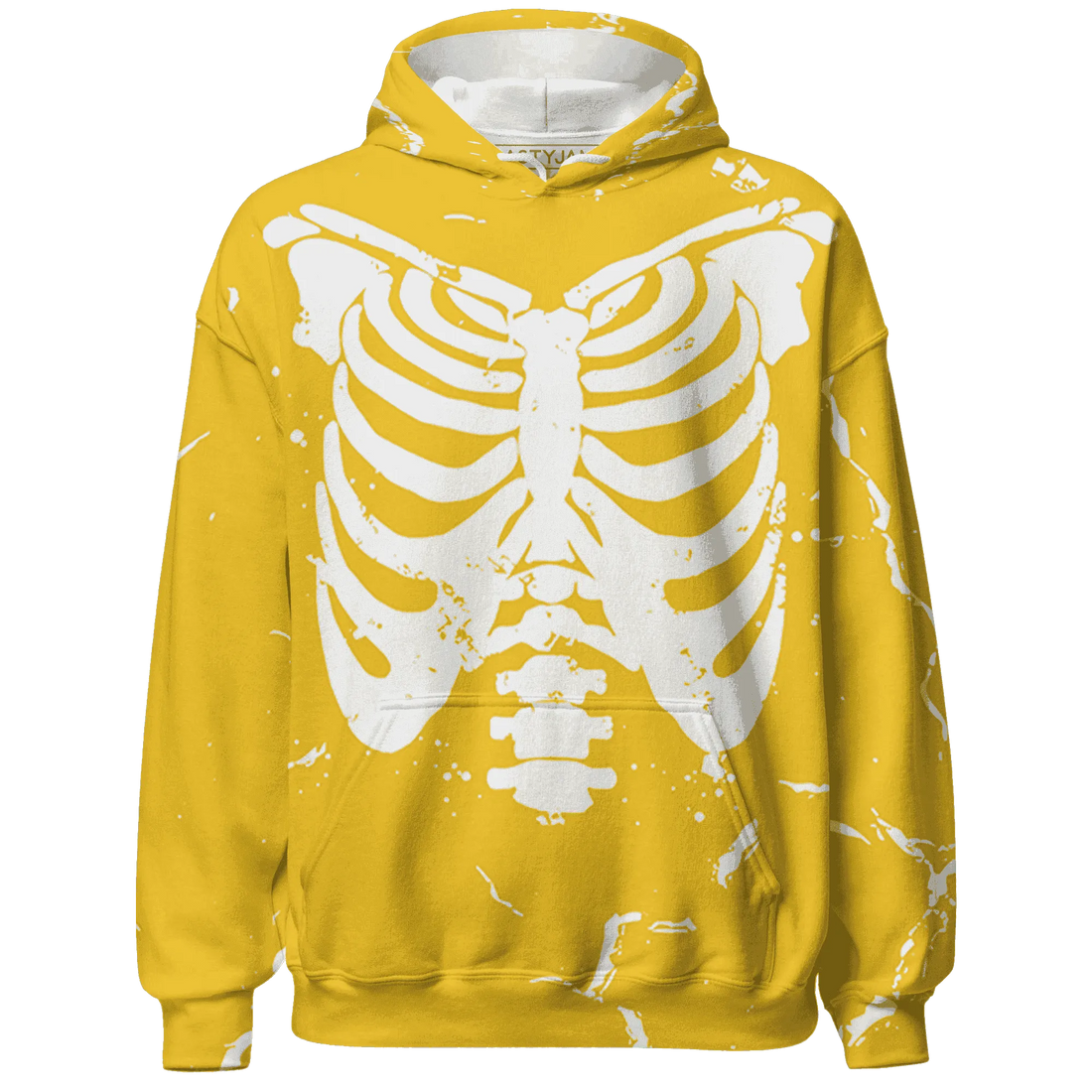 Yellow-Ochre-6s-Hoodie-Match-Skeleton-Y2k-3D