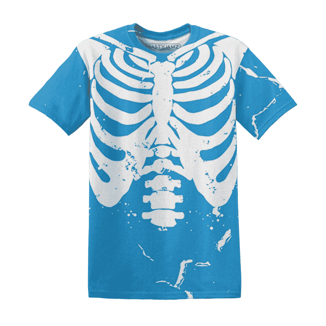 Powder-Blue-9s-T-Shirt-Match-Skeleton-Y2k-3D