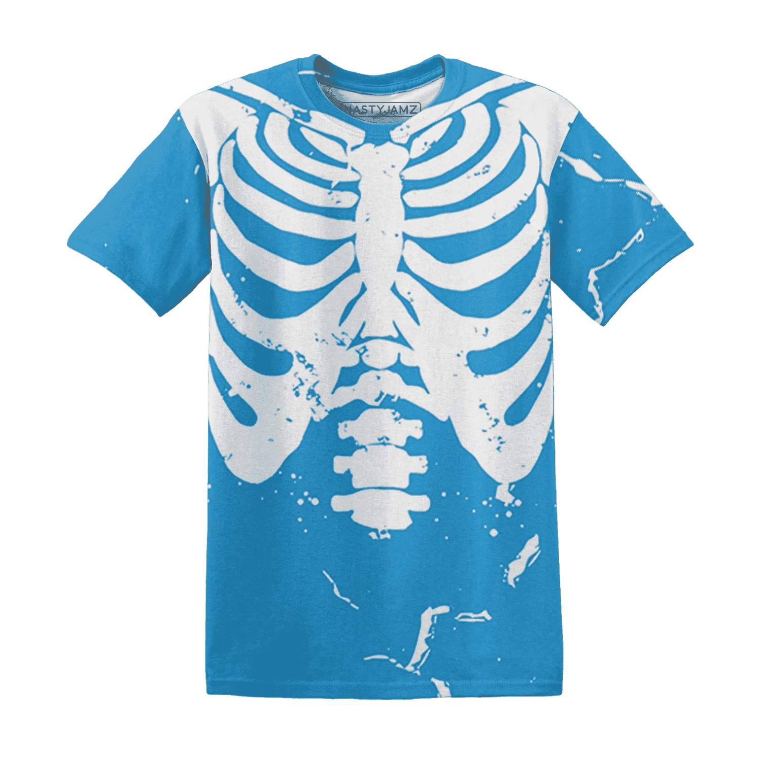 Powder-Blue-9s-T-Shirt-Match-Skeleton-Y2k-3D