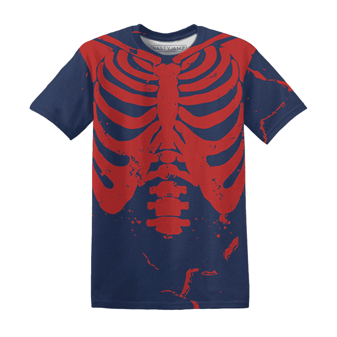 VaporMax-Air-Plus-Midnight-Navy-Gold-Black-T-Shirt-Match-Skeleton-Y2k-3D