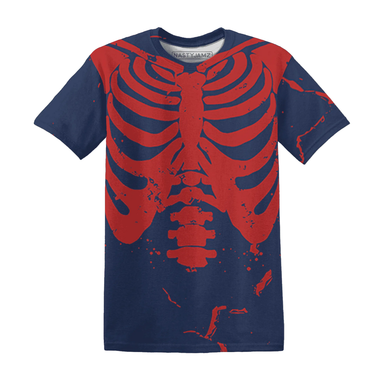 VaporMax-Air-Plus-Midnight-Navy-Gold-Black-T-Shirt-Match-Skeleton-Y2k-3D