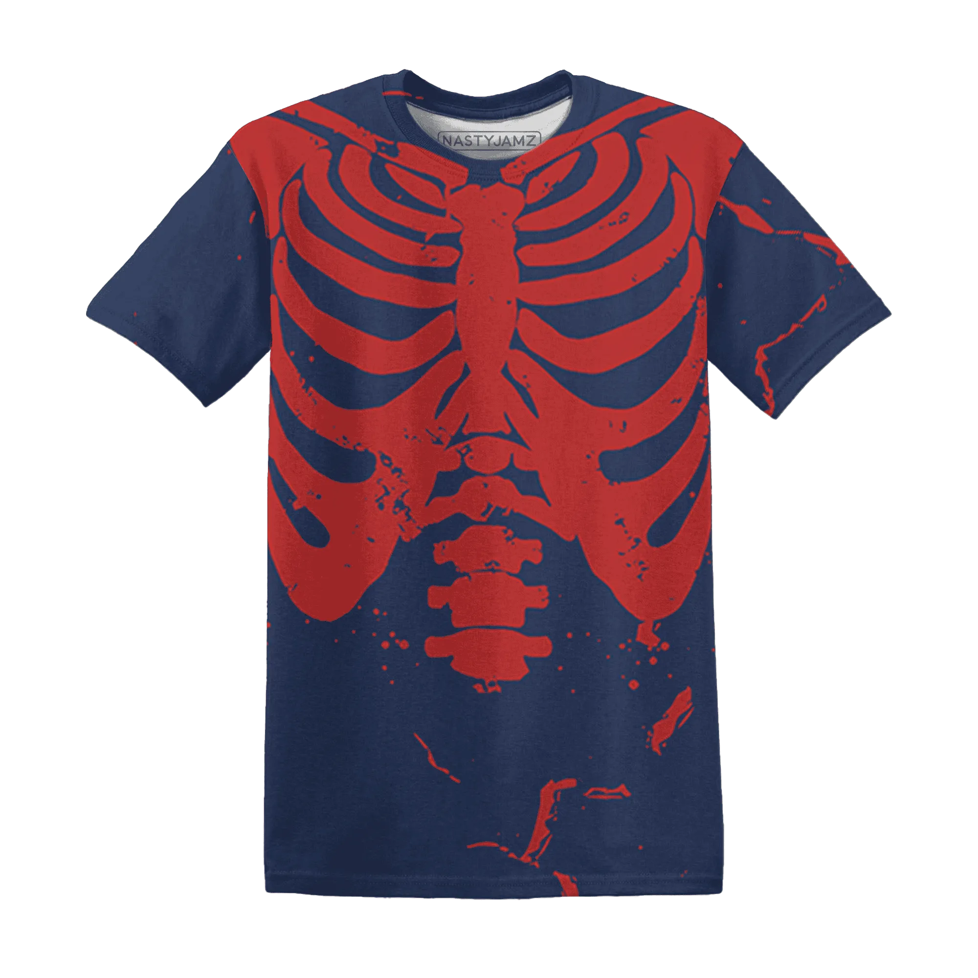 VaporMax-Air-Plus-Midnight-Navy-Gold-Black-T-Shirt-Match-Skeleton-Y2k-3D