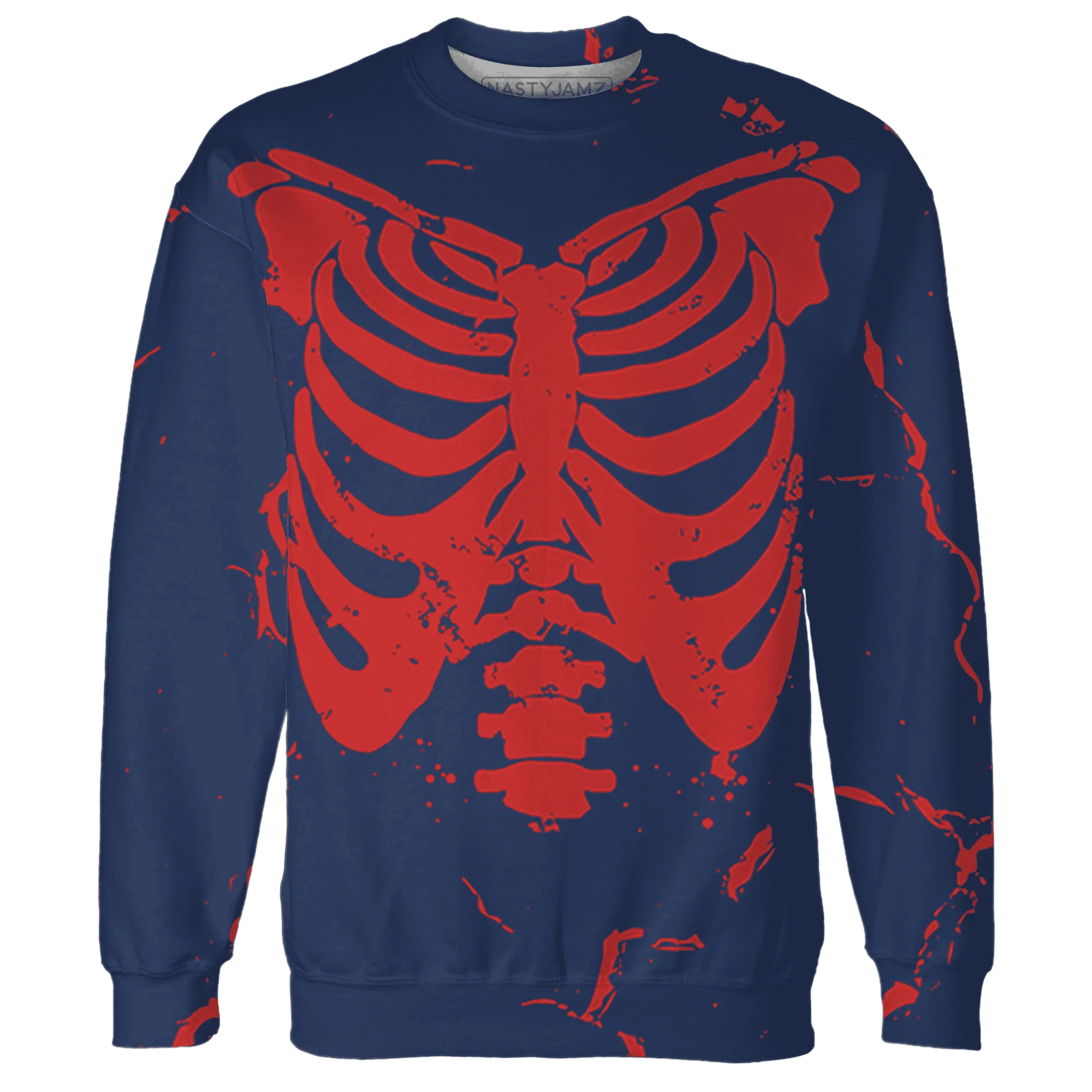 VaporMax-Air-Plus-Midnight-Navy-Gold-Black-Sweatshirt-Match-Skeleton-Y2k-3D