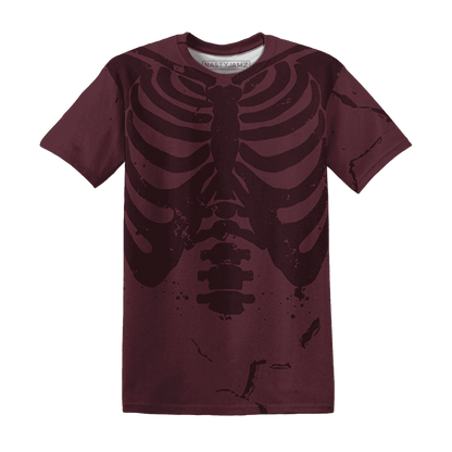 VaporMax-Night-Maron-Burgundy-T-Shirt-Match-Skeleton-Y2k-3D