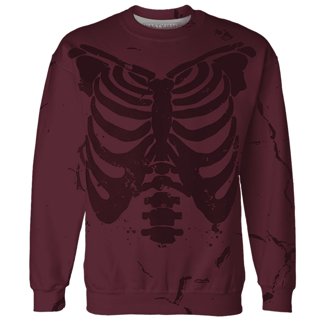 VaporMax-Night-Maron-Burgundy-Sweatshirt-Match-Skeleton-Y2k-3D