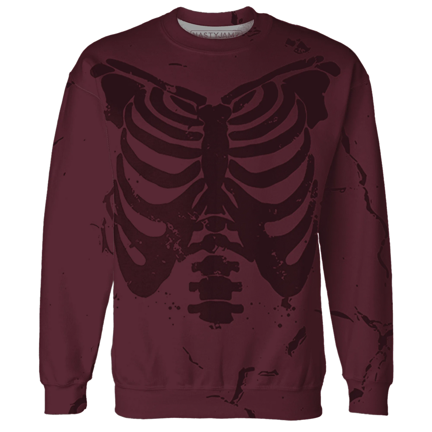 VaporMax-Night-Maron-Burgundy-Sweatshirt-Match-Skeleton-Y2k-3D