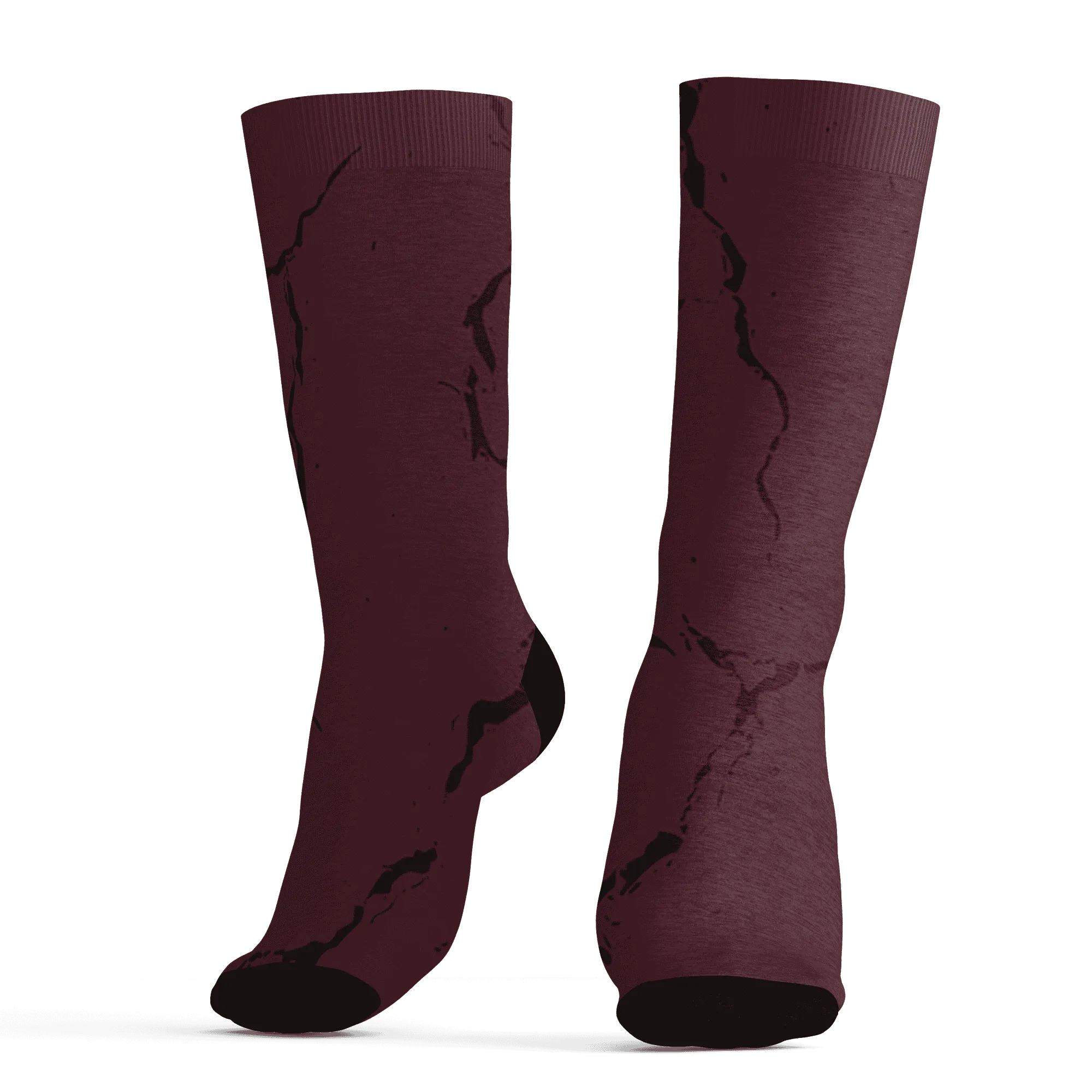 VaporMax-Night-Maron-Burgundy-Socks-Match-Skeleton-Y2k-3D