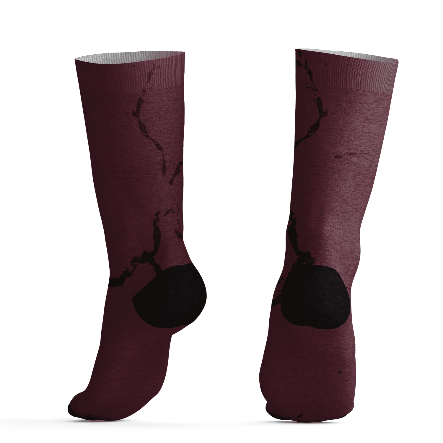 VaporMax-Night-Maron-Burgundy-Socks-Match-Skeleton-Y2k-3D