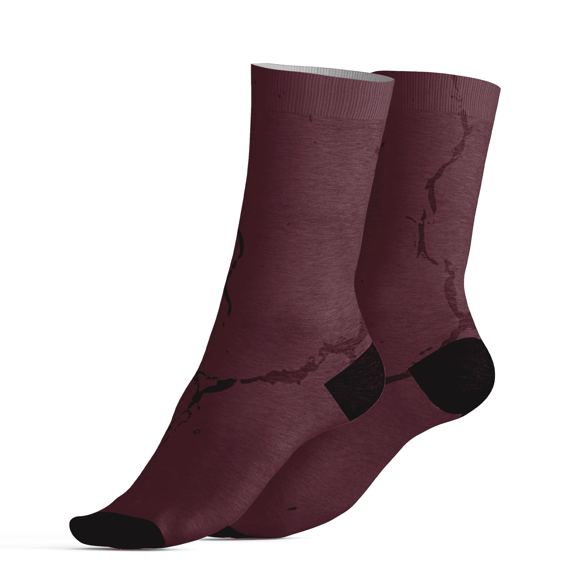 VaporMax-Night-Maron-Burgundy-Socks-Match-Skeleton-Y2k-3D