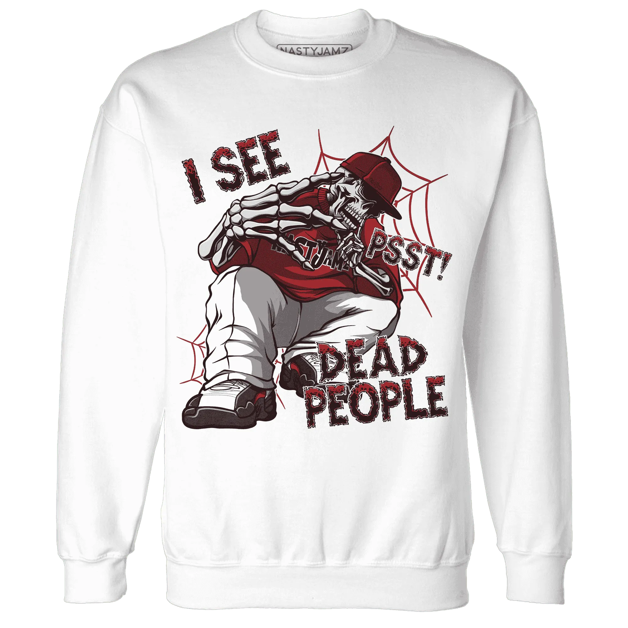 Retro-Red-Taxi-12s-Sweatshirt-Match-Skull-Whisper