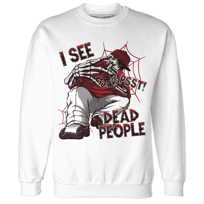 Retro-Red-Taxi-12s-Sweatshirt-Match-Skull-Whisper