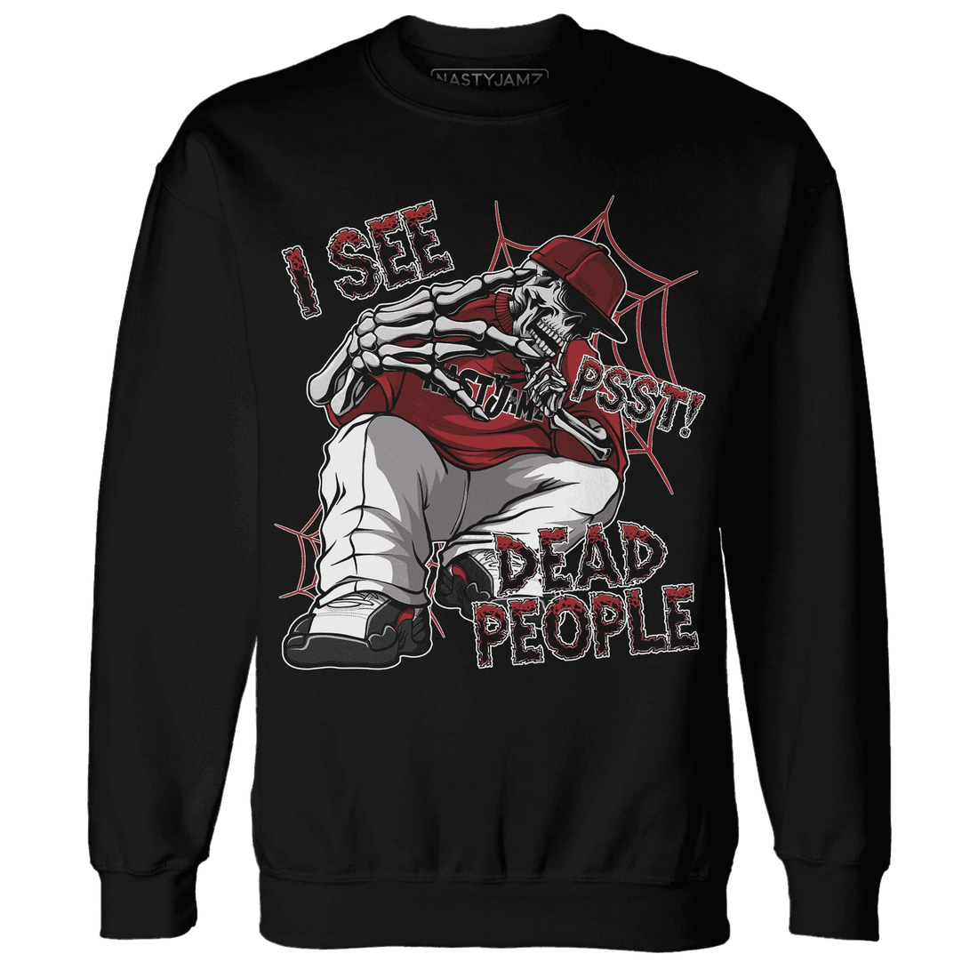 Retro-Red-Taxi-12s-Sweatshirt-Match-Skull-Whisper