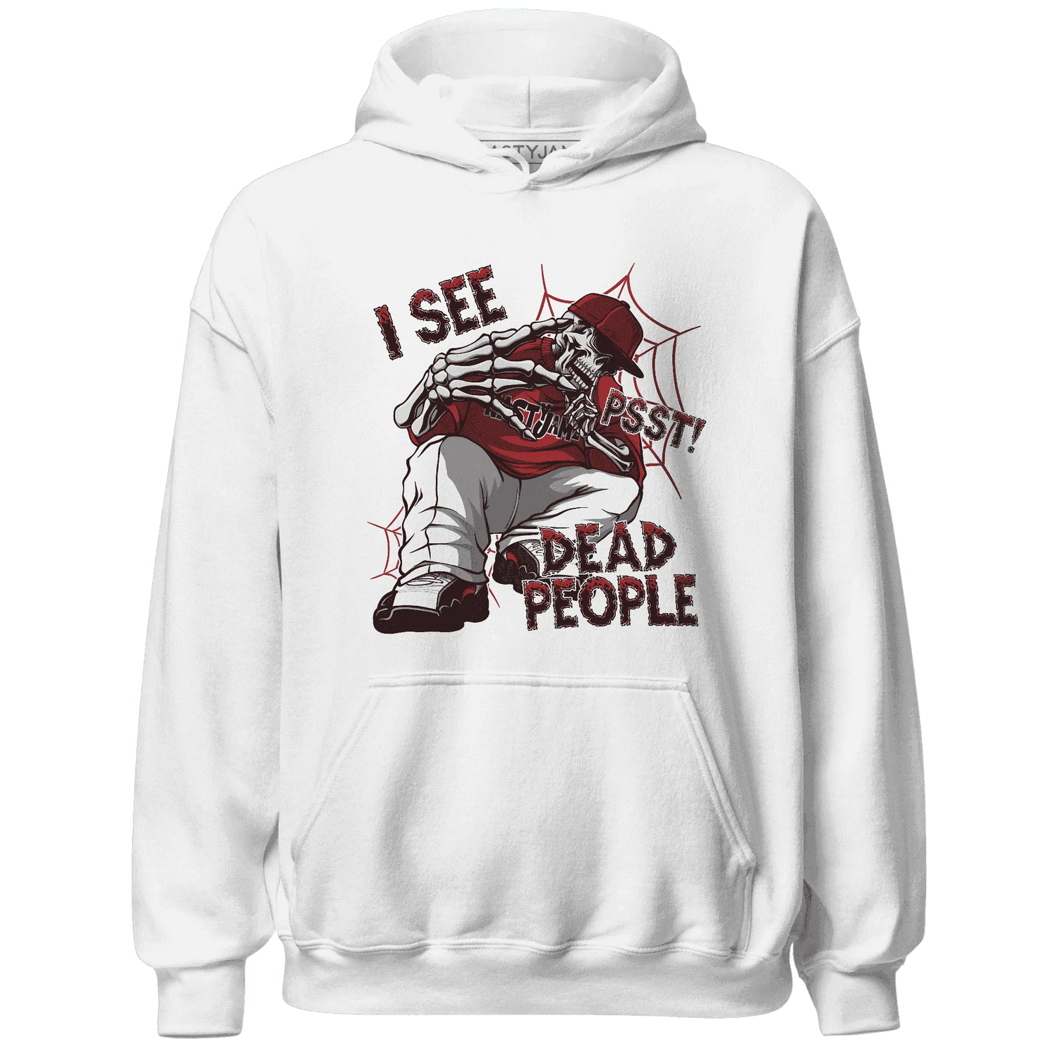 Retro-Red-Taxi-12s-Hoodie-Match-Skull-Whisper