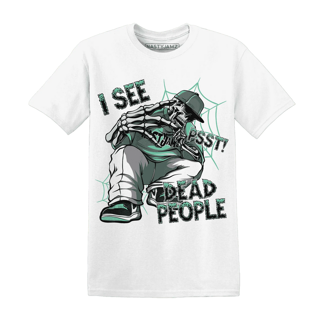 High-OG-Green-Glow-1s-T-Shirt-Match-Skull-Whisper