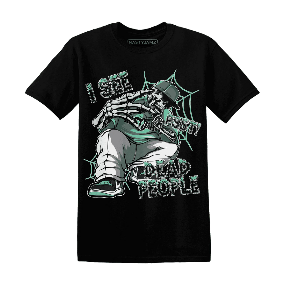 High-OG-Green-Glow-1s-T-Shirt-Match-Skull-Whisper
