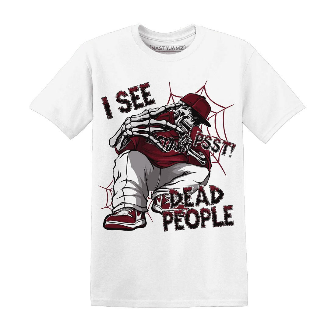 High-White-Team-Red-1s-T-Shirt-Match-Skull-Whisper