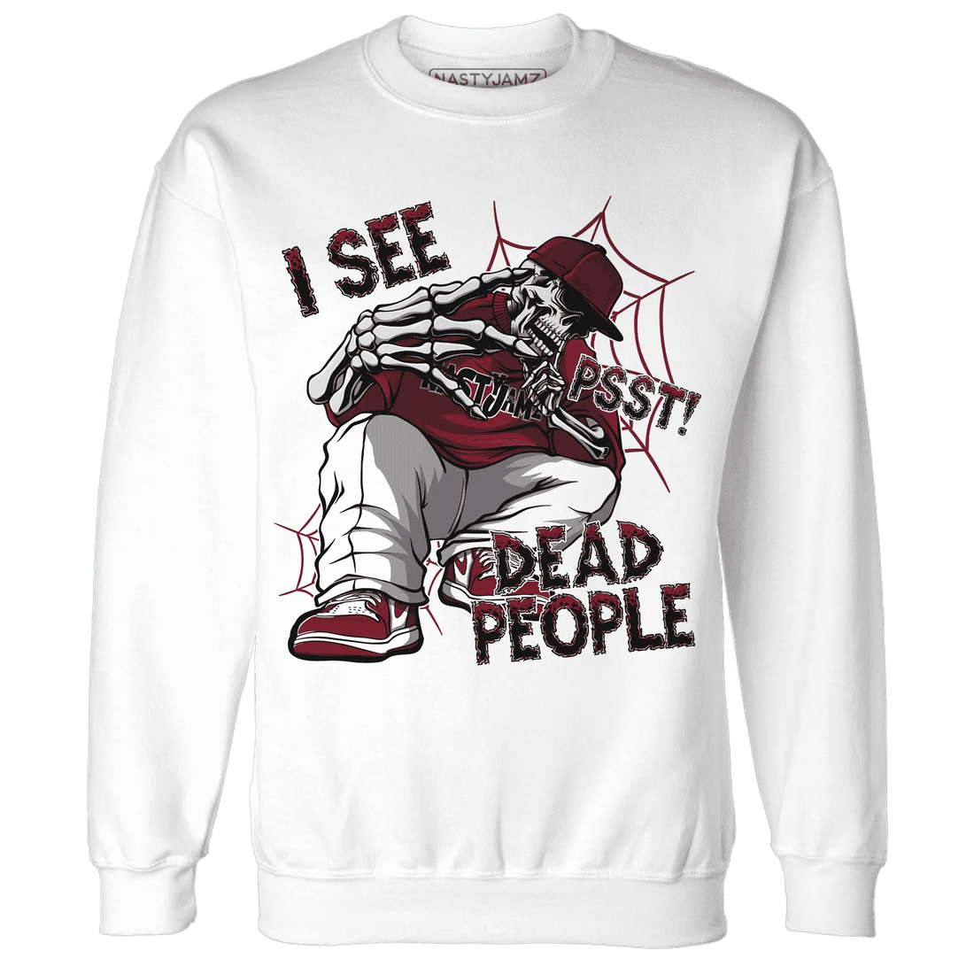 High-White-Team-Red-1s-Sweatshirt-Match-Skull-Whisper