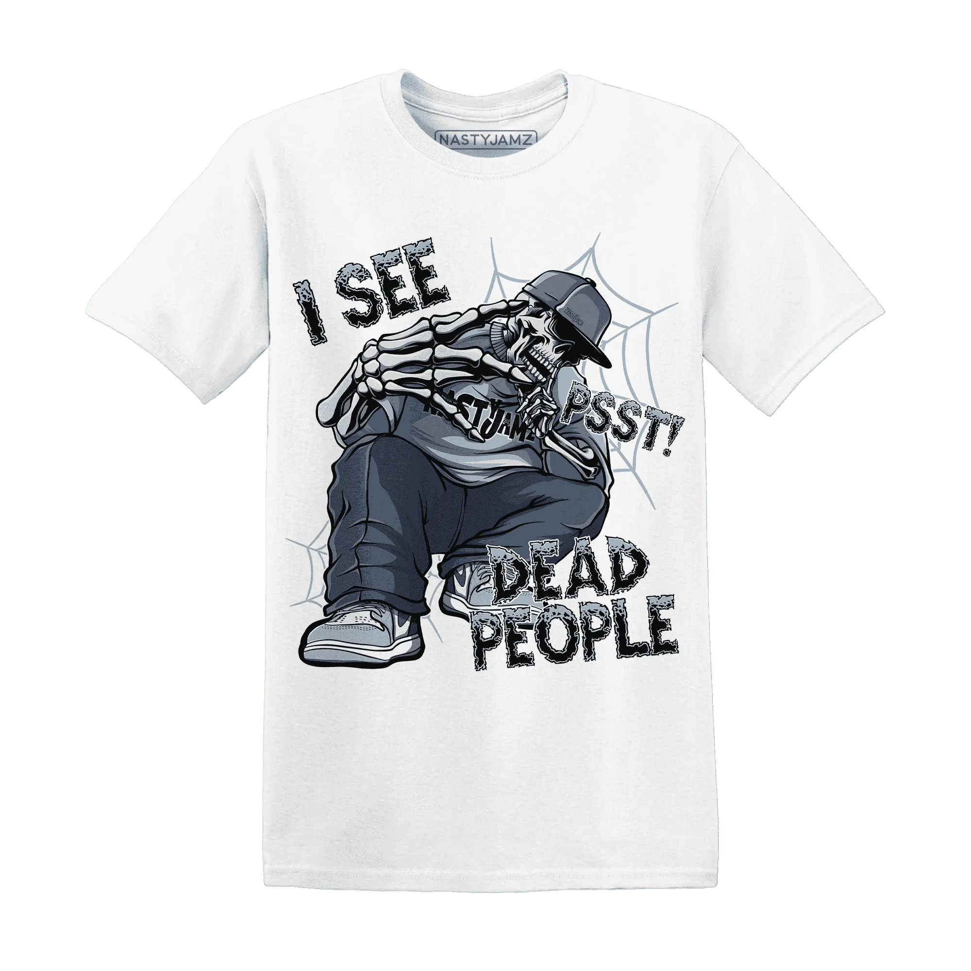 Mid-Diffused-Blue-Grey-1s-T-Shirt-Match-Skull-Whisper