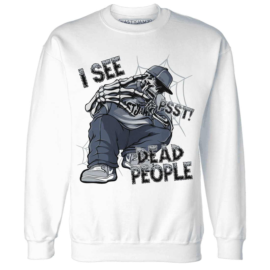 Mid-Diffused-Blue-Grey-1s-Sweatshirt-Match-Skull-Whisper