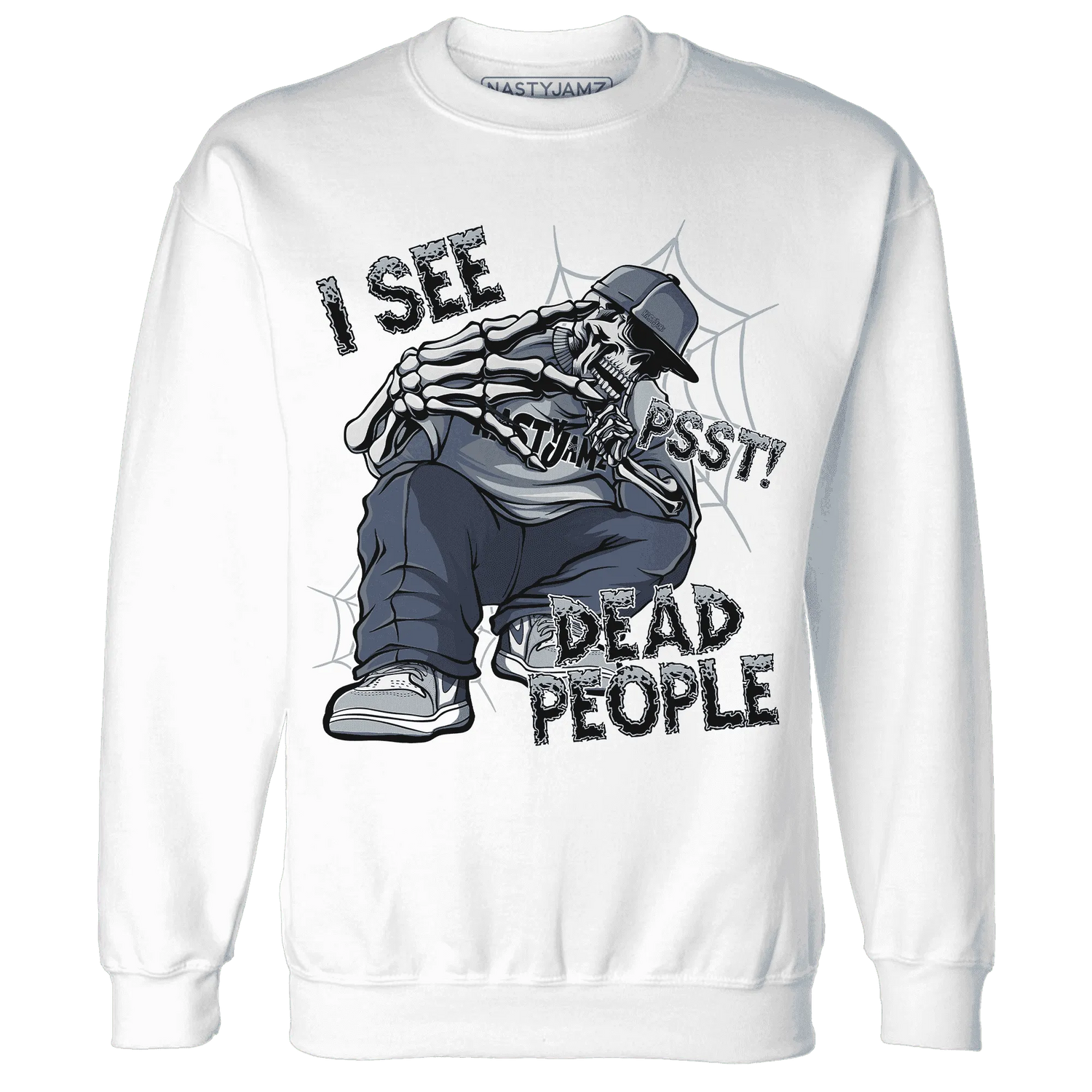 Mid-Diffused-Blue-Grey-1s-Sweatshirt-Match-Skull-Whisper