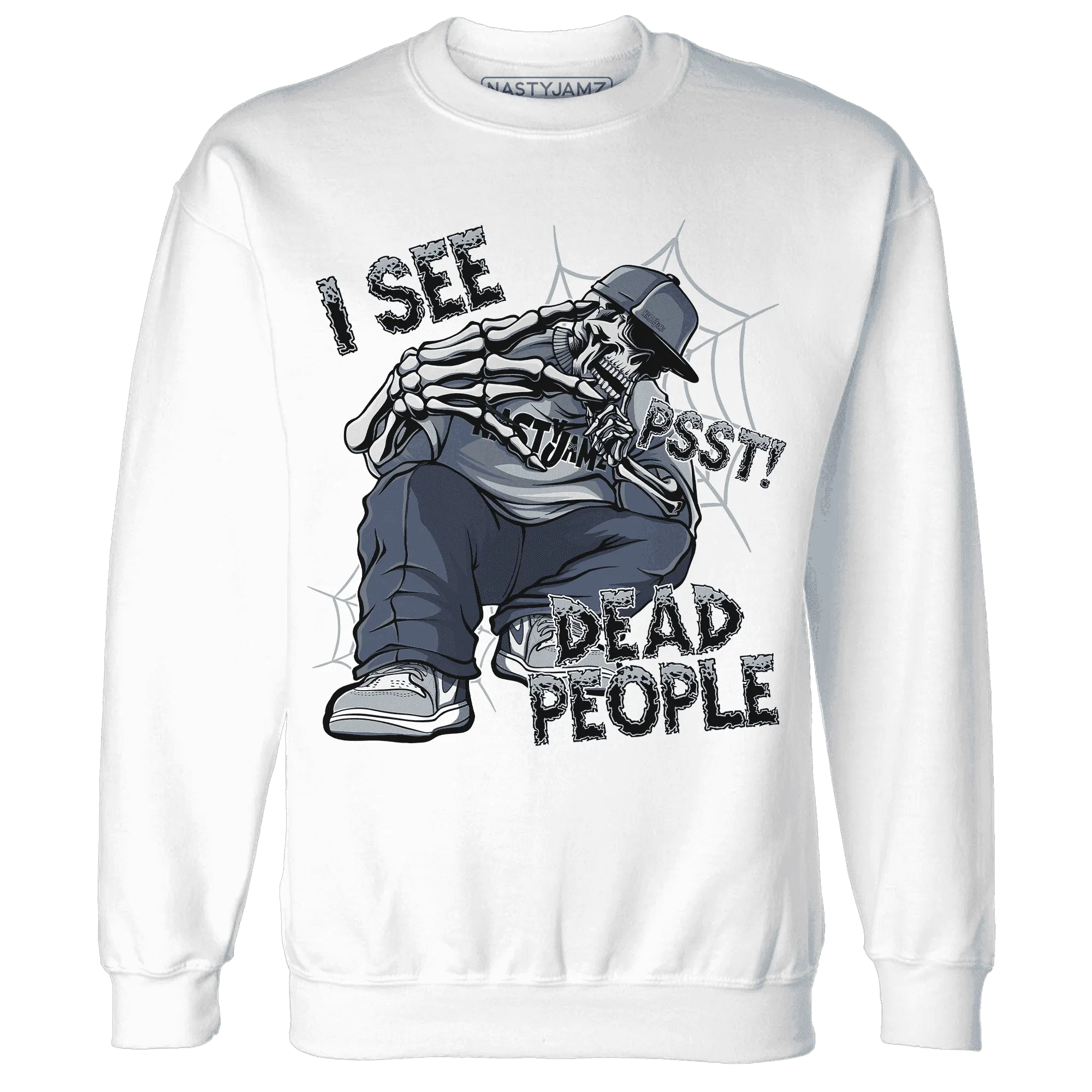 Mid-Diffused-Blue-Grey-1s-Sweatshirt-Match-Skull-Whisper