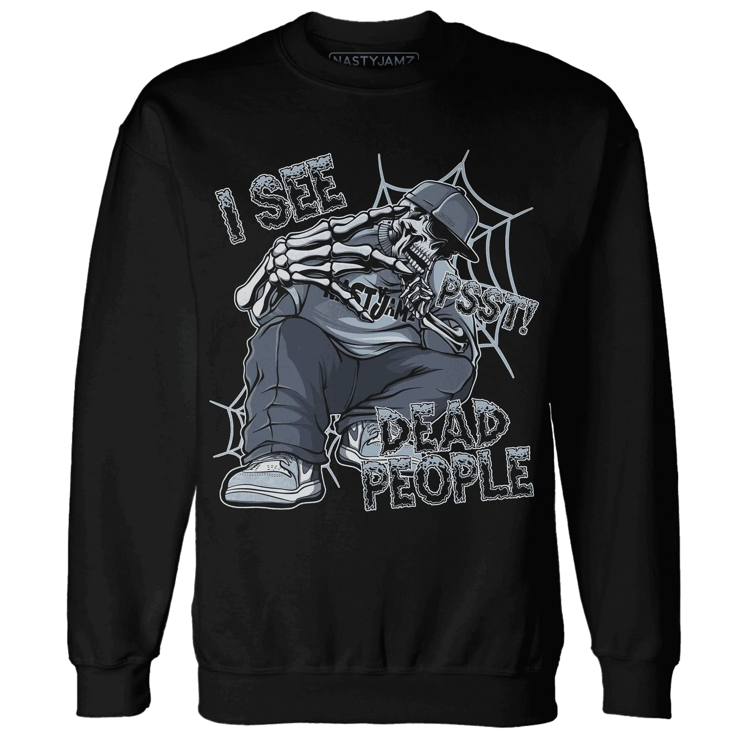 Mid-Diffused-Blue-Grey-1s-Sweatshirt-Match-Skull-Whisper