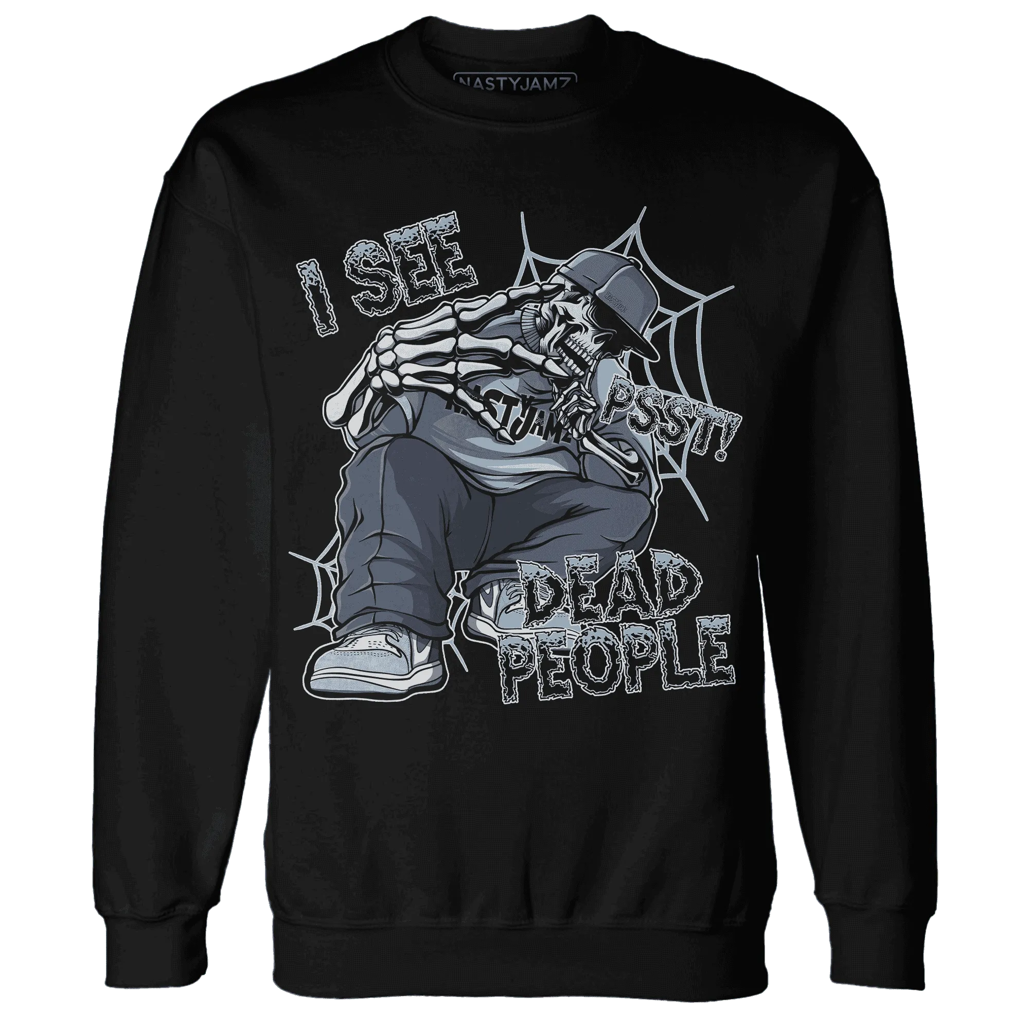 Mid-Diffused-Blue-Grey-1s-Sweatshirt-Match-Skull-Whisper