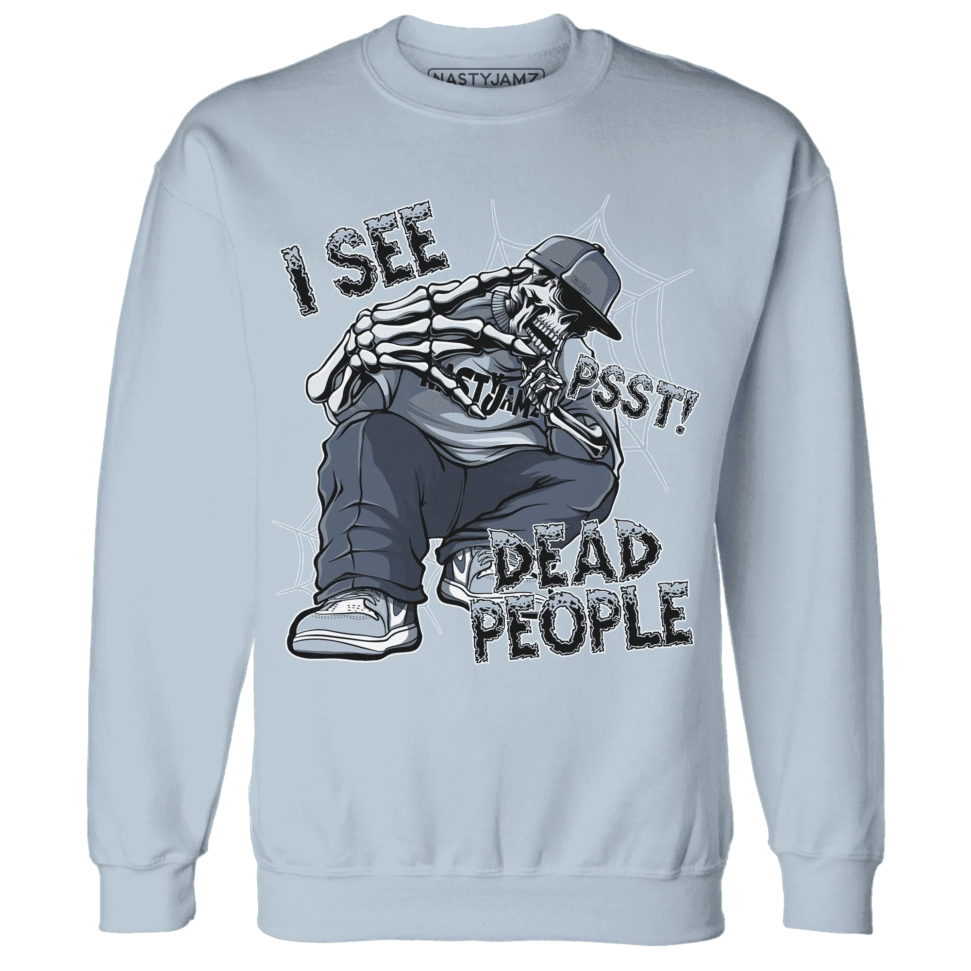 Mid-Diffused-Blue-Grey-1s-Sweatshirt-Match-Skull-Whisper