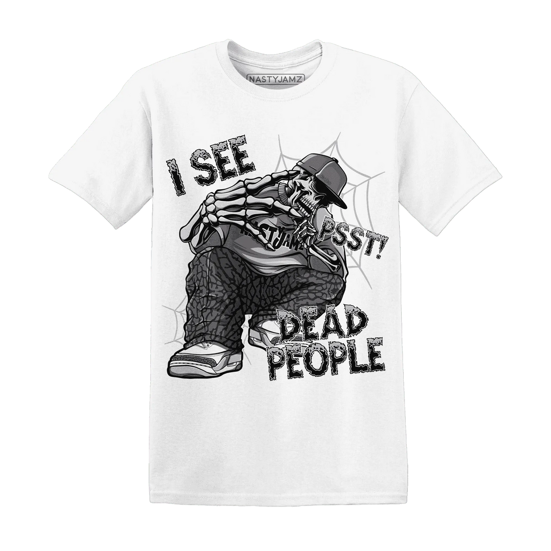 Cement-Grey-3s-T-Shirt-Match-Skull-Whisper