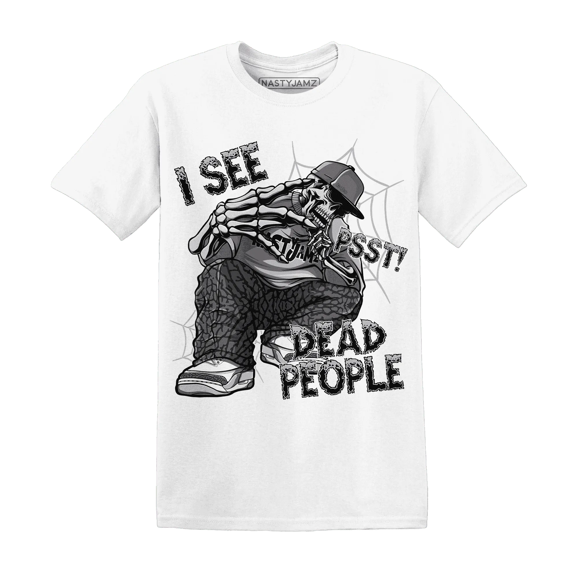 Cement-Grey-3s-T-Shirt-Match-Skull-Whisper