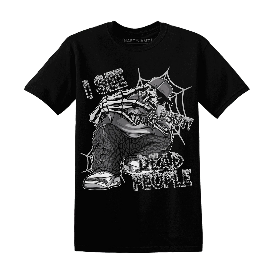 Cement-Grey-3s-T-Shirt-Match-Skull-Whisper